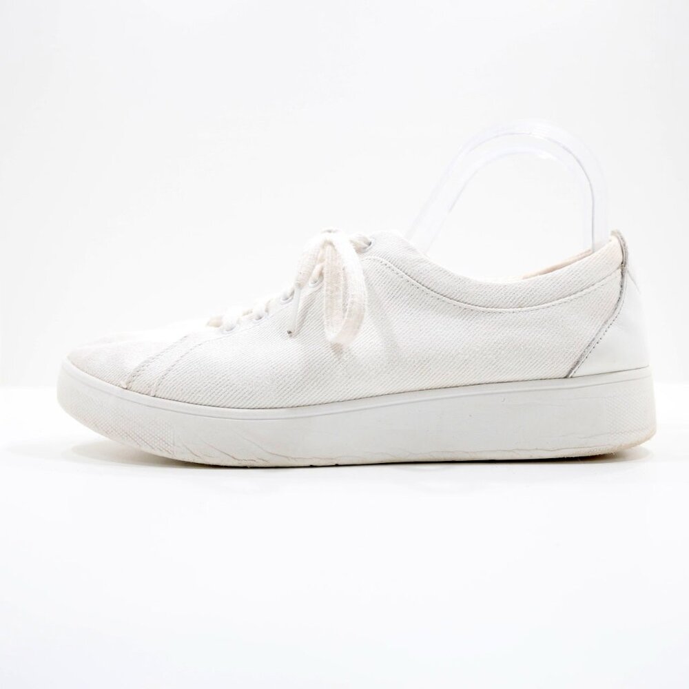 Fitflop White Low-Top Canvas Platform Sneakers